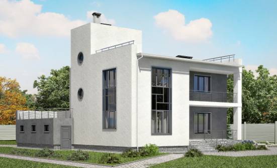 255-001-П Проект двухэтажного дома и гаражом, просторный дом из арболита Алатырь | Проекты домов от House Expert