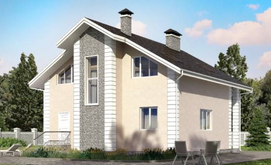 150-002-П Проект двухэтажного дома с мансардой, гараж, красивый дом из бризолита Чебоксары | Проекты домов от House Expert