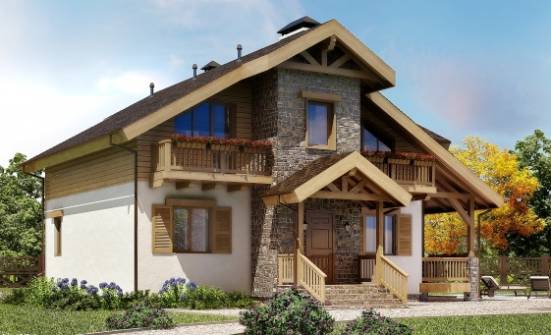 150-004-П Проект двухэтажного дома мансардой, небольшой коттедж из твинблока Чебоксары | Проекты домов от House Expert