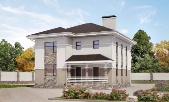 150-014-П Проект двухэтажного дома, бюджетный загородный дом из керамзитобетонных блоков Шумерля | Проекты домов от House Expert