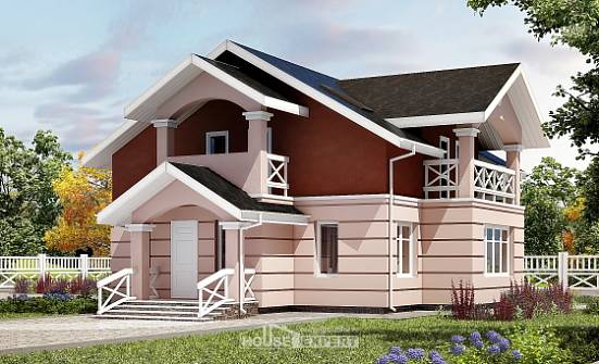 155-009-Л Проект двухэтажного дома с мансардой, недорогой дом из арболита Новочебоксарск | Проекты домов от House Expert