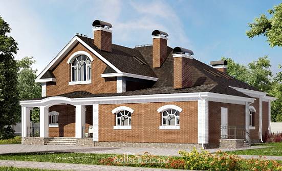 400-003-П Проект двухэтажного дома с мансардным этажом, просторный коттедж из арболита Новочебоксарск | Проекты домов от House Expert