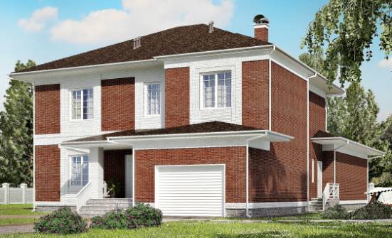 315-001-П Проект двухэтажного дома, гараж, уютный загородный дом из кирпича Канаш | Проекты домов от House Expert