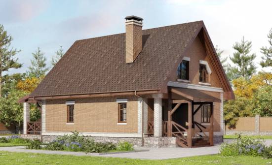 160-011-Л Проект двухэтажного дома мансардой, красивый коттедж из теплоблока Чебоксары | Проекты домов от House Expert