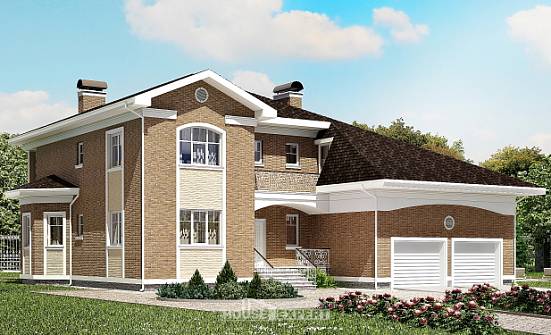 335-002-П Проект двухэтажного дома и гаражом, красивый коттедж из кирпича Шумерля | Проекты домов от House Expert
