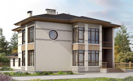 345-001-П Проект двухэтажного дома, классический загородный дом из твинблока Новочебоксарск | Проекты домов от House Expert