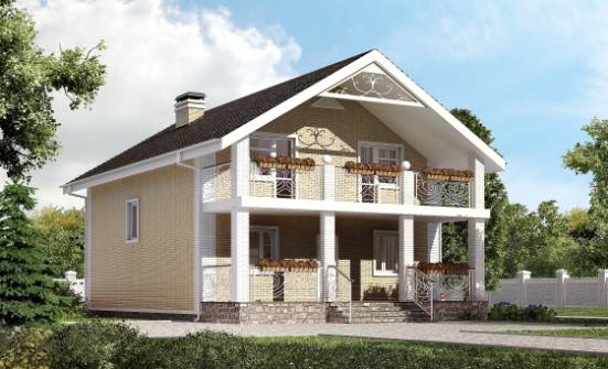 150-007-Л Проект двухэтажного дома с мансардой, небольшой загородный дом из поризованных блоков Чебоксары | Проекты домов от House Expert