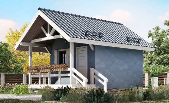 020-001-П Проект одноэтажного дома, компактный коттедж из бревен Канаш | Проекты домов от House Expert