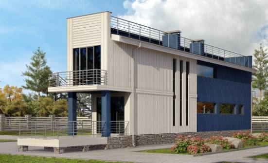 100-003-П Проект двухэтажного дома, небольшой загородный дом из газосиликатных блоков Шумерля | Проекты домов от House Expert