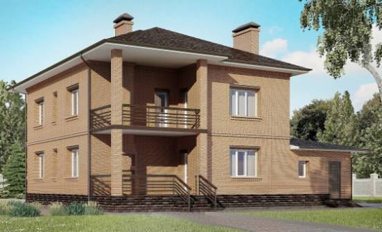245-003-Л Проект двухэтажного дома, гараж, просторный загородный дом из кирпича Новочебоксарск | Проекты домов от House Expert