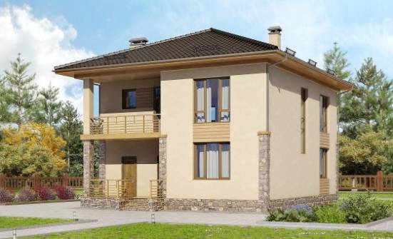 170-005-Л Проект двухэтажного дома, современный домик из бризолита Новочебоксарск | Проекты домов от House Expert