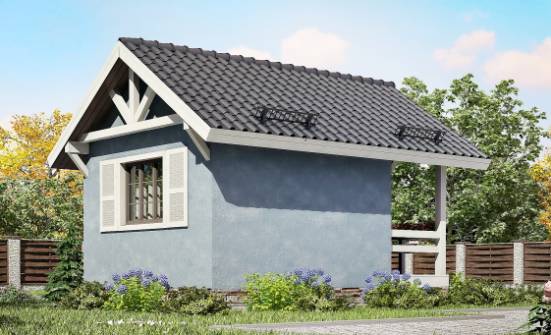 020-001-П Проект одноэтажного дома, компактный коттедж из бревен Канаш | Проекты одноэтажных домов от House Expert