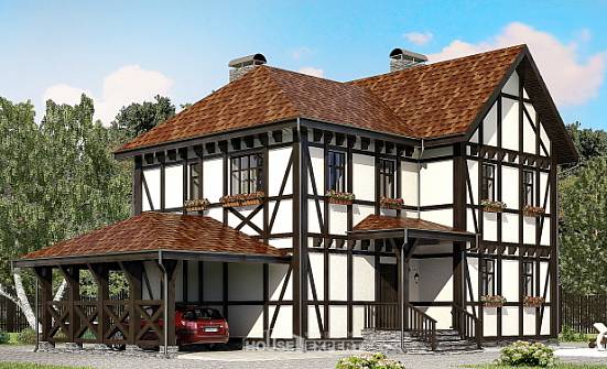 180-004-Л Проект двухэтажного дома с мансардой и гаражом, классический дом из кирпича Шумерля | Проекты домов от House Expert