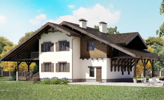 270-001-Л Проект двухэтажного дома мансардой и гаражом, современный домик из кирпича Алатырь | Проекты домов от House Expert