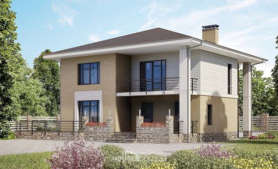 180-015-Л Проект двухэтажного дома, доступный коттедж из газобетона Чебоксары | Проекты домов от House Expert