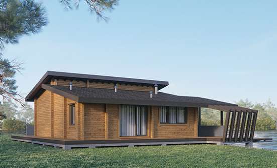 100-007-П Проект бани из бревен Алатырь | Проекты одноэтажных домов от House Expert