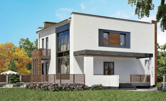 220-003-П Проект двухэтажного дома, гараж, современный коттедж из бризолита Шумерля | Проекты домов от House Expert