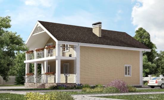 150-007-Л Проект двухэтажного дома с мансардой, небольшой загородный дом из поризованных блоков Чебоксары | Проекты домов от House Expert