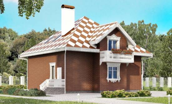 155-003-Л Проект двухэтажного дома с мансардой и гаражом, уютный домик из керамзитобетонных блоков Ядрин | Проекты домов от House Expert