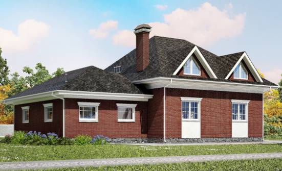 290-002-П Проект двухэтажного дома мансардой и гаражом, большой домик из бризолита Алатырь | Проекты домов от House Expert