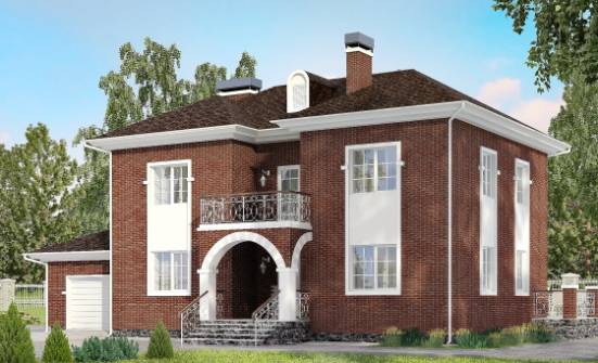 180-006-Л Проект двухэтажного дома и гаражом, простой дом из кирпича Чебоксары | Проекты домов от House Expert