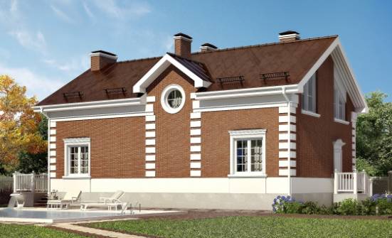 160-009-П Проект двухэтажного дома мансардой, компактный дом из теплоблока Алатырь | Проекты домов от House Expert
