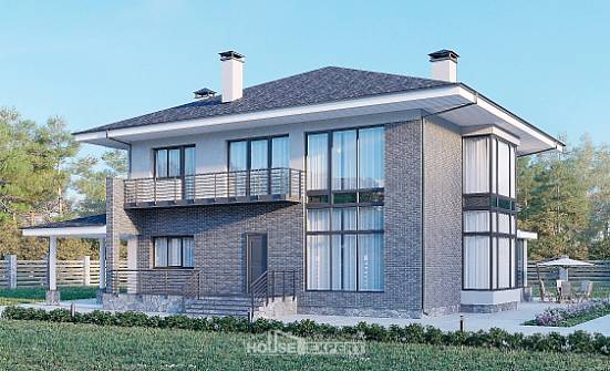 250-004-Л Проект двухэтажного дома, большой дом из твинблока Ядрин | Проекты домов от House Expert