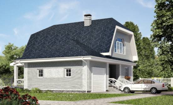 160-006-Л Проект двухэтажного дома с мансардой и гаражом, простой загородный дом из теплоблока Чебоксары | Проекты домов от House Expert
