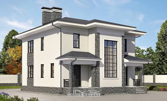 155-011-П Проект двухэтажного дома, бюджетный дом из пеноблока Канаш | Проекты домов от House Expert