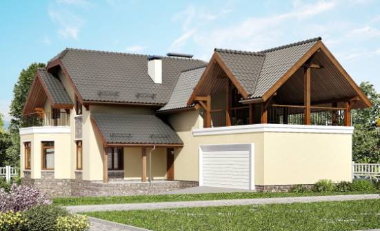255-003-П Проект трехэтажного дома мансардный этаж, гараж, простой дом из пеноблока Алатырь | Проекты домов от House Expert