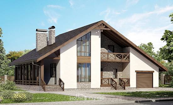 265-001-П Проект двухэтажного дома с мансардой и гаражом, просторный домик из твинблока Ядрин | Проекты домов от House Expert
