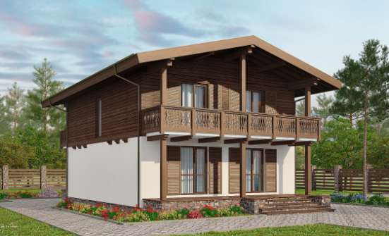 150-016-Л Проект двухэтажного дома мансардой, недорогой дом из газобетона Новочебоксарск | Проекты домов от House Expert