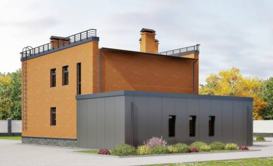 260-002-Л Проект двухэтажного дома и гаражом, современный коттедж из теплоблока Алатырь | Проекты домов от House Expert