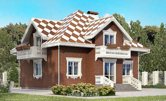 155-003-Л Проект двухэтажного дома с мансардой и гаражом, уютный домик из керамзитобетонных блоков Ядрин | Проекты домов от House Expert
