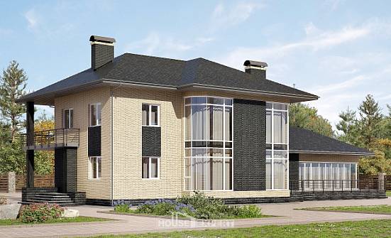 305-003-Л Проект двухэтажного дома, большой загородный дом из газосиликатных блоков Ядрин | Проекты домов от House Expert