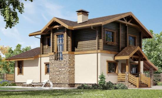 170-004-П Проект двухэтажного дома мансардой, гараж, современный дом из теплоблока из дерева Ядрин | Проекты домов от House Expert