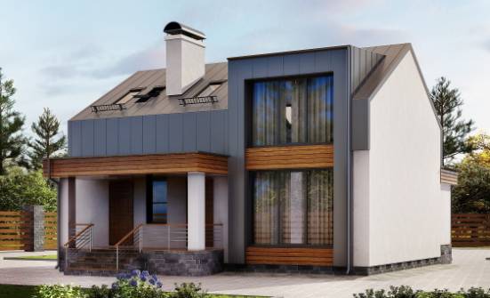 120-004-П Проект двухэтажного дома мансардный этаж, небольшой загородный дом из газобетона Канаш | Проекты домов от House Expert