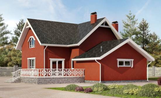 180-013-Л Проект двухэтажного дома мансардой и гаражом, доступный дом из бризолита Алатырь | Проекты домов от House Expert