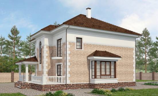 220-008-П Проект двухэтажного дома, красивый домик из кирпича Канаш | Проекты домов от House Expert