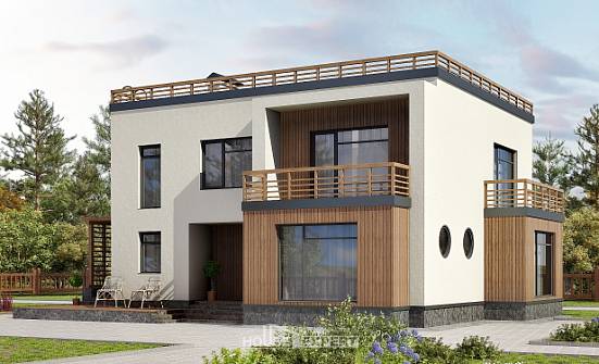 215-002-Л Проект двухэтажного дома, уютный загородный дом из теплоблока Новочебоксарск | Проекты домов от House Expert