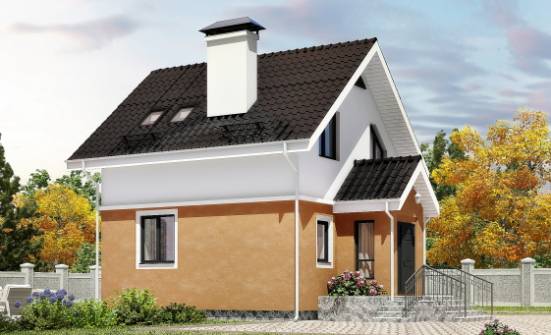 070-001-Л Проект двухэтажного дома с мансардой, скромный коттедж из поризованных блоков Шумерля | Проекты домов от House Expert