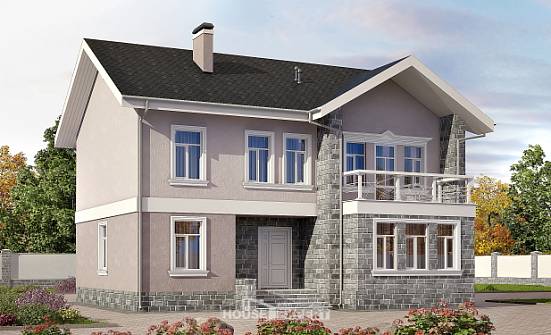 170-008-П Проект двухэтажного дома, современный загородный дом из поризованных блоков Канаш | Проекты домов от House Expert