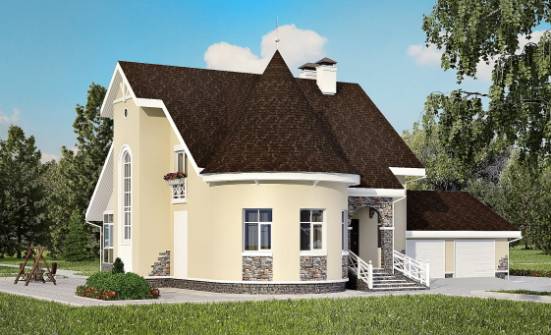 275-001-Л Проект двухэтажного дома мансардой и гаражом, уютный дом из кирпича Ядрин | Проекты домов от House Expert