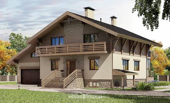 420-001-Л Проект трехэтажного дома с мансардным этажом и гаражом, огромный домик из кирпича Ядрин | Проекты домов от House Expert