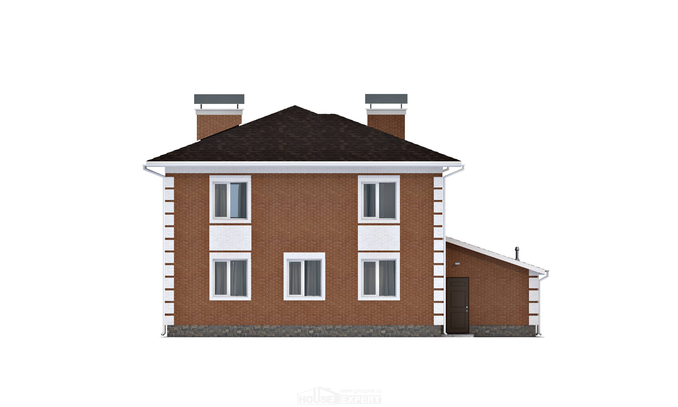 220-004-Л Проект двухэтажного дома и гаражом, средний дом из кирпича Алатырь, House Expert