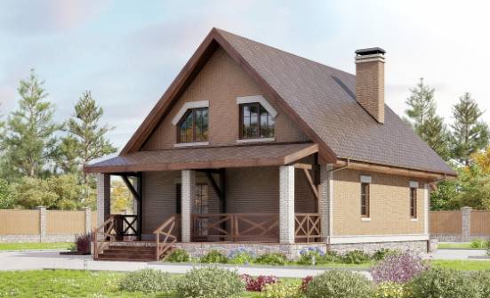 160-011-Л Проект двухэтажного дома с мансардой, классический домик из арболита Ядрин | Проекты домов от House Expert
