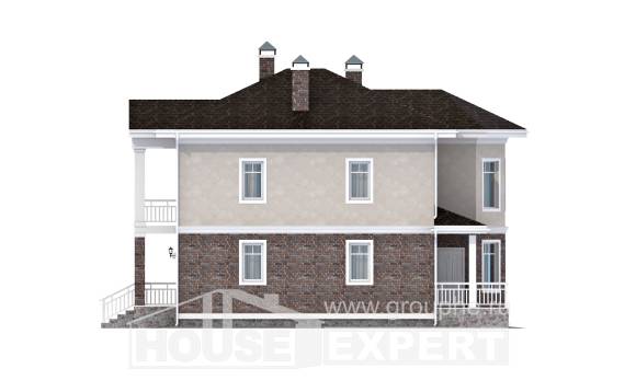 120-001-Л Проект трехэтажного дома, уютный дом из поризованных блоков Шумерля, House Expert