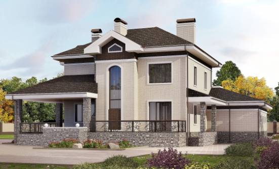 365-001-Л Проект трехэтажного дома, гараж, просторный домик из кирпича Чебоксары | Проекты домов от House Expert