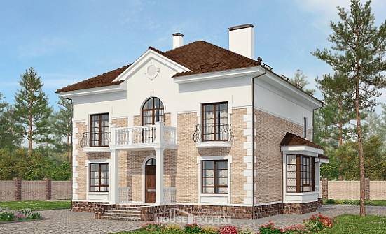 220-008-П Проект двухэтажного дома, средний коттедж из кирпича Шумерля | Проекты домов от House Expert