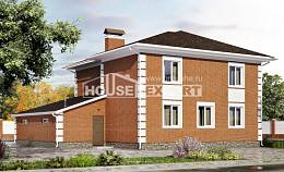 220-004-Л Проект двухэтажного дома и гаражом, современный домик из кирпича Канаш, House Expert